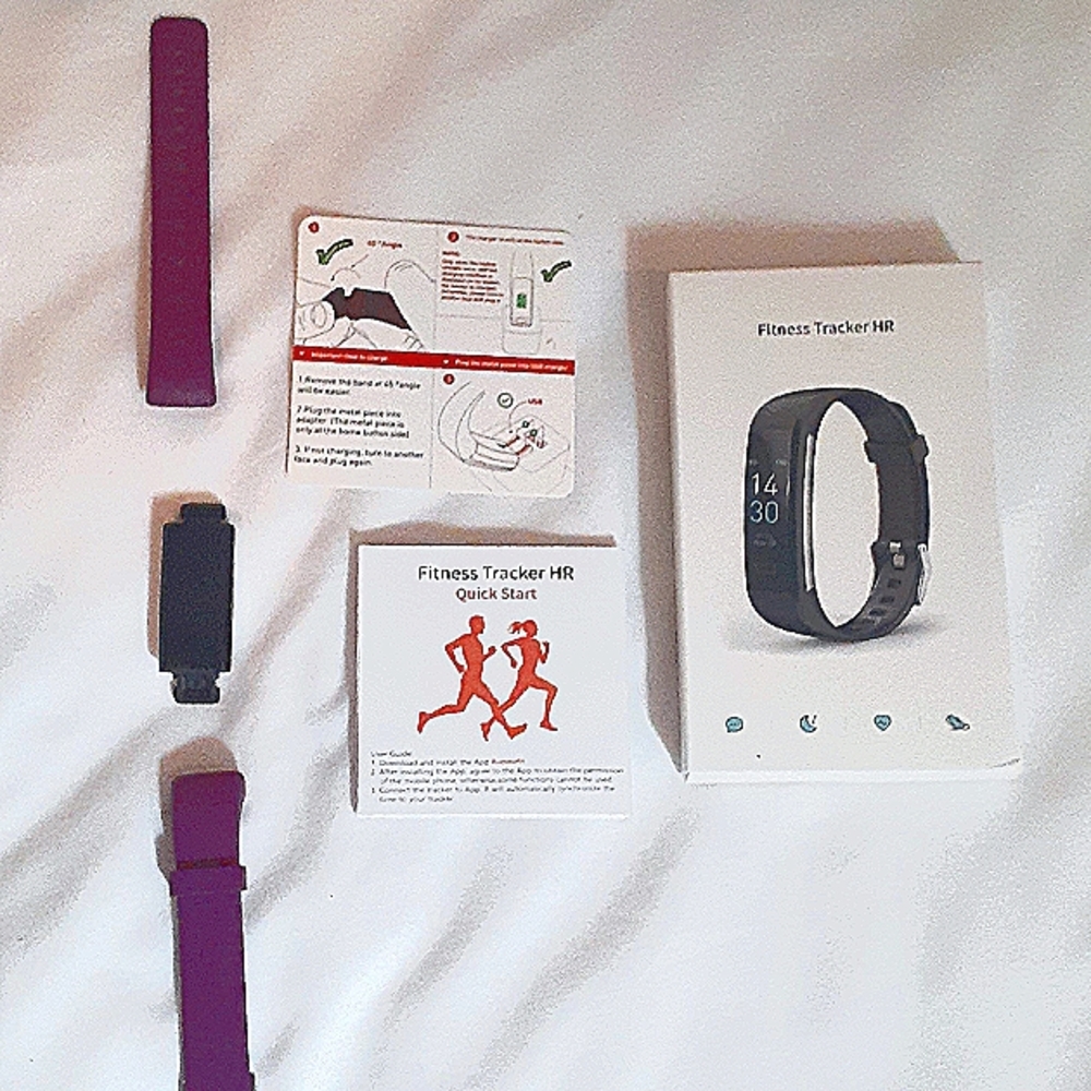 Fitness Tracker with runmifit app Dark purple adjustable band, has many uses